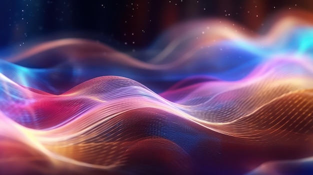 abstract fractal background purple and blue light wave wallpaper high quality