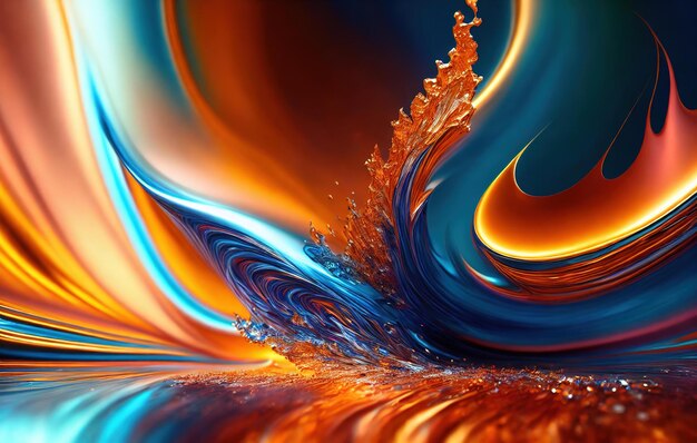 Abstract fractal background with waves