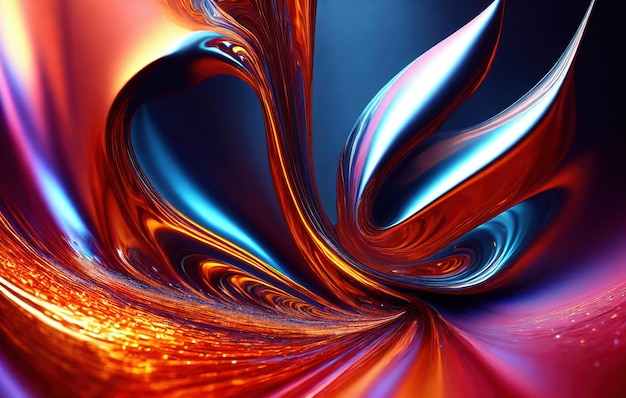 Abstract fractal background with waves