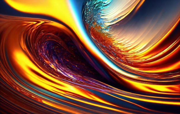 Abstract fractal background with waves