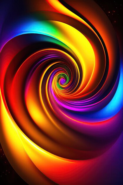 Photo abstract fractal festive background with colorful glowing swirl shapes digital fractal art