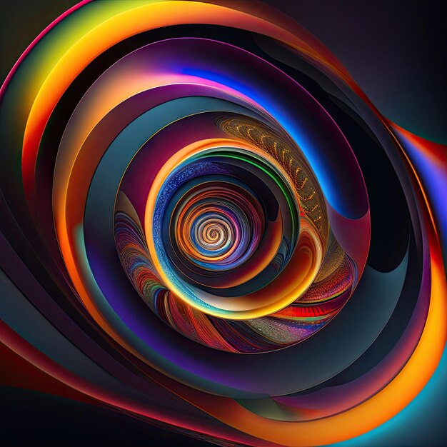 Abstract fractal festive background with colorful glowing swirl shapes Digital fractal art