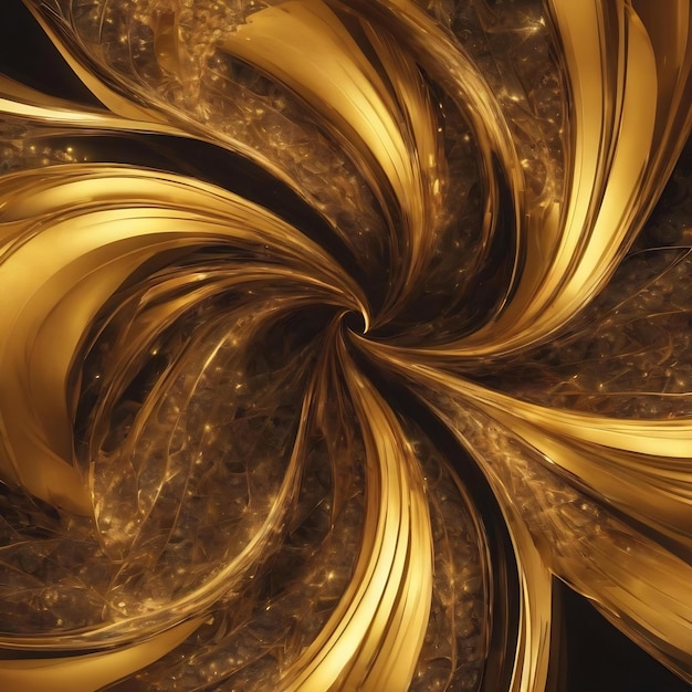 Abstract fractal golden light background generative ai aig21