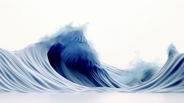 Photo abstract fractal ocean wave minimalist on white backg ai generative