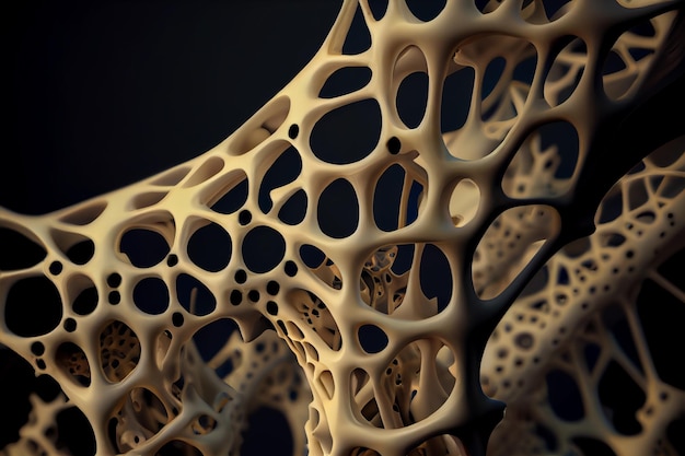 Photo abstract fractal organic bone shape illustration