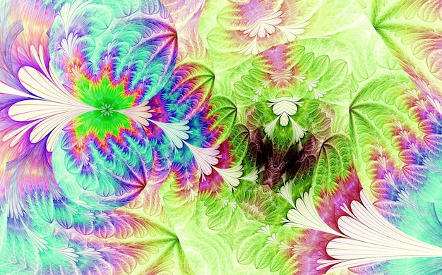 Abstract fractal patterns and shapes Dynamic flowing natural forms Flowers and spirals Mysterious psychedelic relaxation pattern