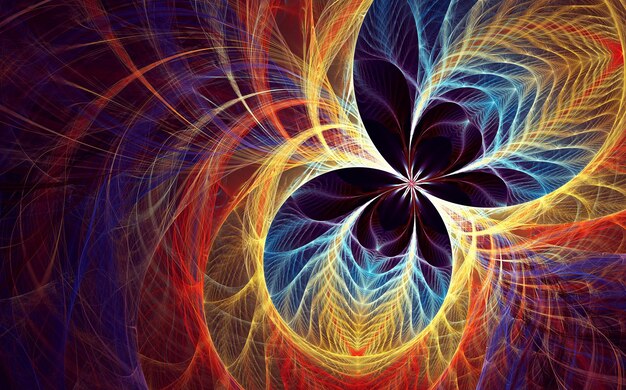 Abstract fractal patterns and shapes Dynamic flowing natural forms Flowers and spirals Mysterious psychedelic relaxation pattern