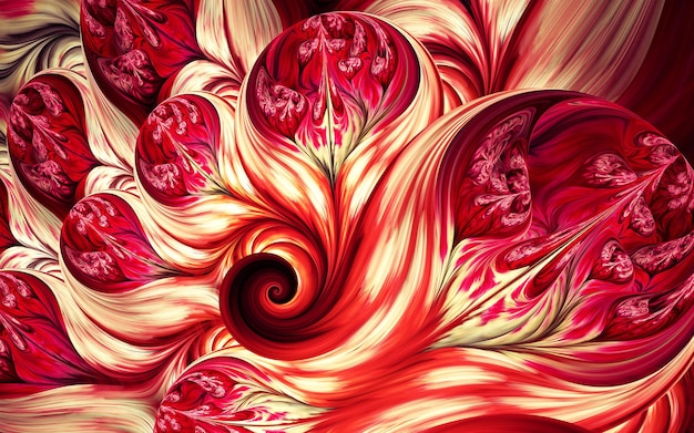 Abstract fractal patterns and shapes Dynamic flowing natural forms Flowers and spirals