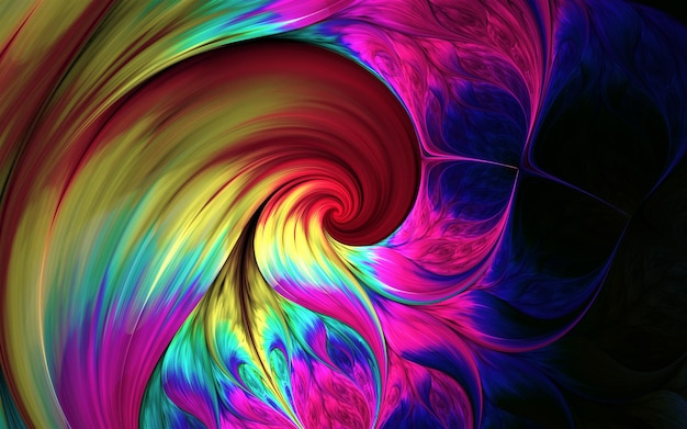 Abstract fractal patterns and shapes Dynamic flowing natural forms Flowers and spirals