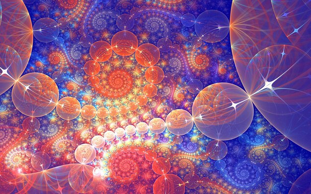 Abstract fractal patterns and shapes Infinite universeMysterious psychedelic relaxation pattern Dynamic flowing natural forms Sacred geometryMystical spirals 3D render