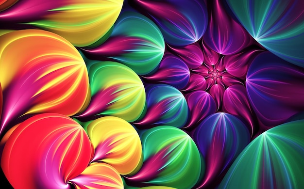 Abstract fractal patterns and shapes Mysterious psychedelic relaxation patternDynamic flowing