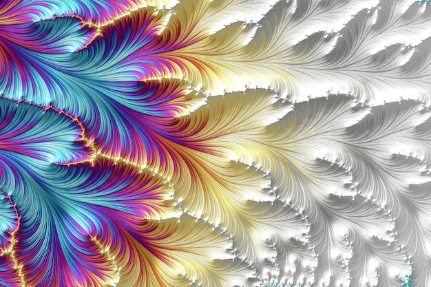 Abstract fractal patterns and shapesMystical branches and waves 3D render