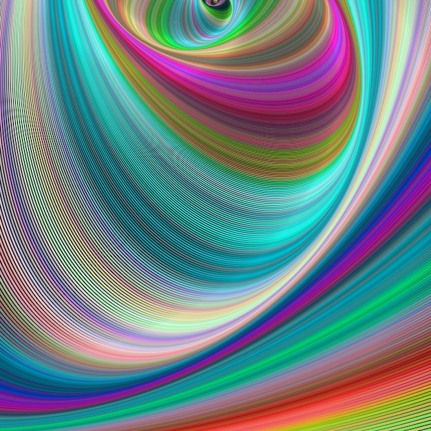Abstract fractal spiral design background 3D rendering