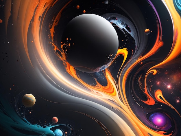 Abstract fractal wallpaper with space