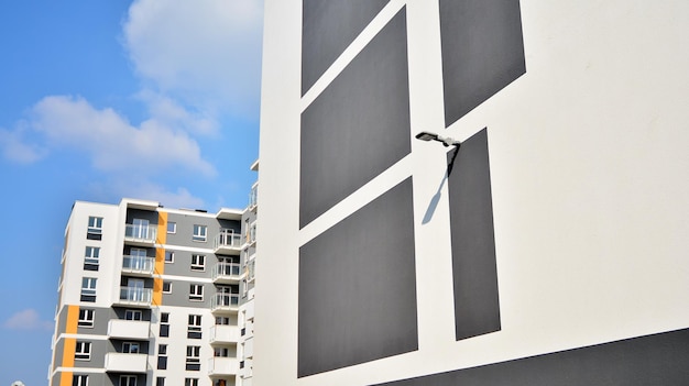 Abstract fragment of contemporary architecture walls made of glass and concrete