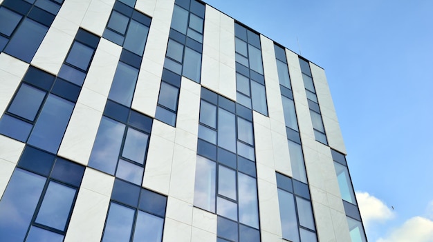 Abstract fragment of contemporary architecture walls made of glass and concrete