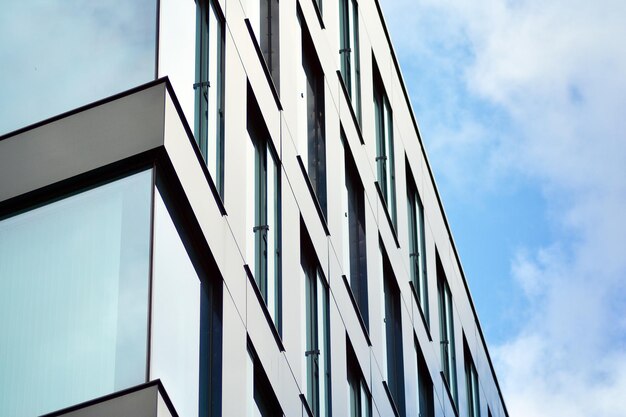 Abstract fragment of contemporary architecture walls made of glass and concrete