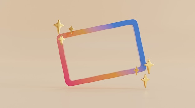 Abstract frame for product design in 3d illustration rendering