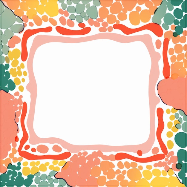 an abstract frame with colorful dots on a white background