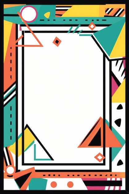 an abstract frame with colorful geometric shapes on it