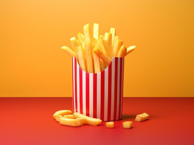 Abstract french fries isolated on background