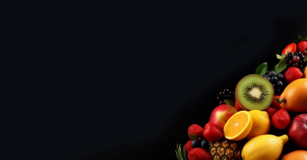 Abstract fruit banner Generate Ai