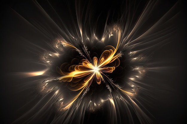 Abstract fume explosion dizzying effect on dark background with trace of black streaks