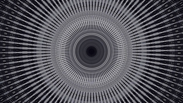Фото Абстрактная воронка мигающих геометрических фигур кругов или колец бесшовная циклическая анимация психоделическая