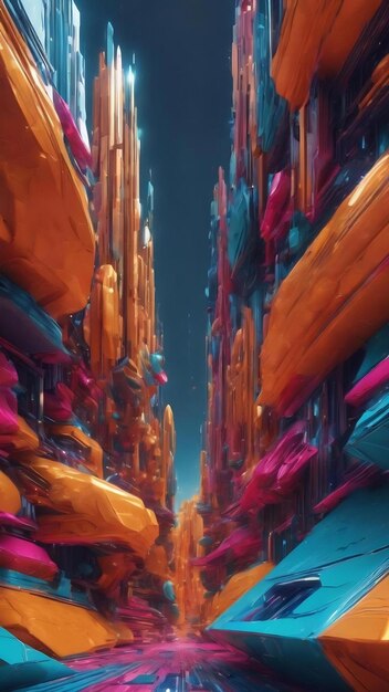 Abstract futuristic 3d digtal art design