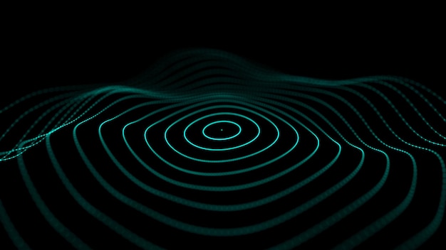 abstract futuristic background big data visualization abstract background with a dynamic wave 3d rendering