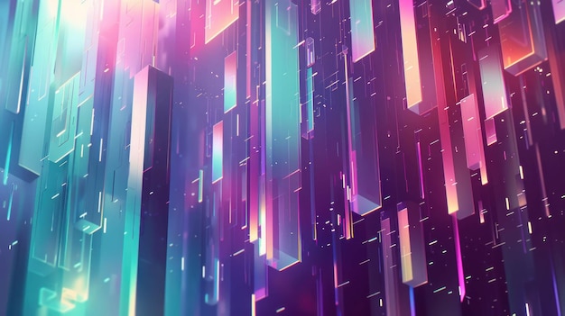 Abstract Futuristic Background Featuring An Array Of Floating Geometric Shapes