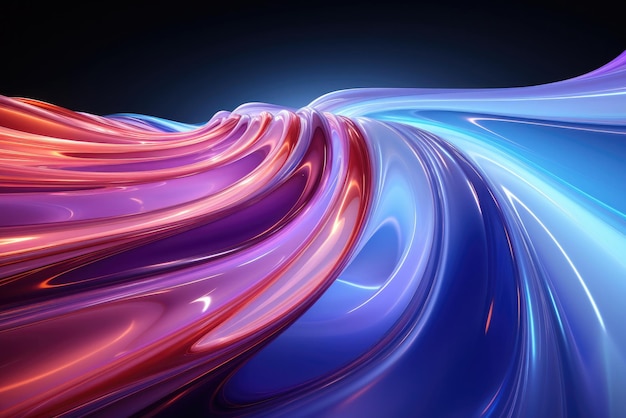 Abstract futuristic background in the form of a highspeed wave of pink and blue