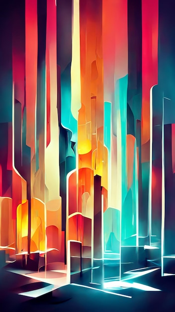 Abstract futuristic background with glowing light effect 3D illustration