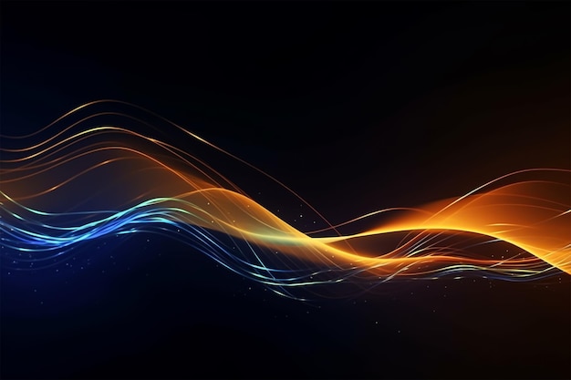 Photo abstract futuristic background with glowing neon moving high speed wave lines