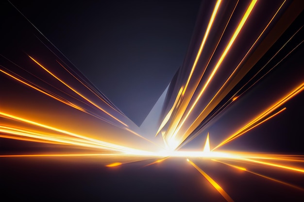 Abstract futuristic background with light flares Generative AI