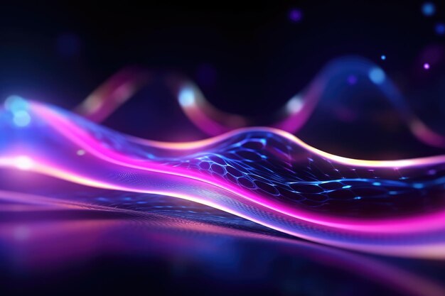 Abstract futuristic background with pink blue glowing neon fantastic wallpaper generative ai