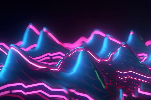 abstract futuristic background with pink blue glowing neon moving high speed wave lines and bokeh