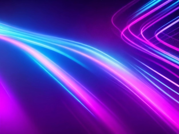 Abstract futuristic background with pink blue glowing neon moving high speed wave lines