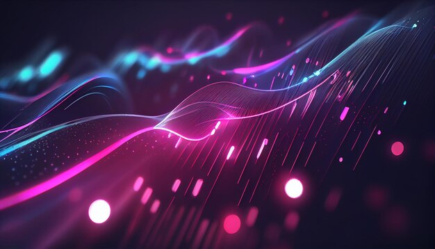 Abstract futuristic background with pink blue glowing