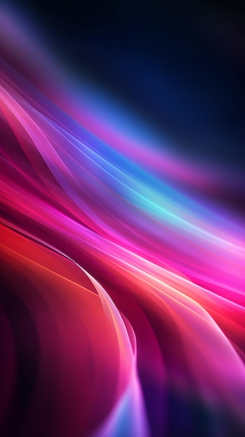 Abstract futuristic background with pink purple and blue glowing neon moving high speed wave lines