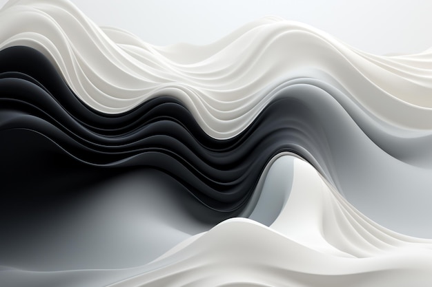 抽象的な未来的な黒白い波の粒子