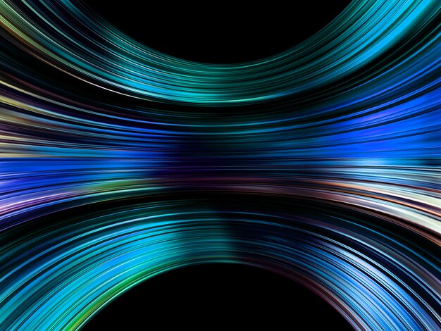 Abstract futuristic blue wave landscape on a dark background.