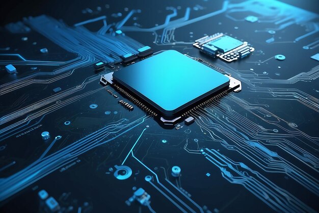 Abstract futuristic circuit board High computer technology blue color background