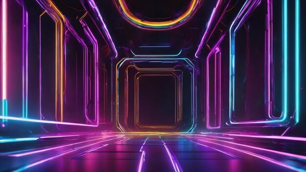 Abstract futuristic colorful background with lights generative ai abstract futuristic neon backgroun