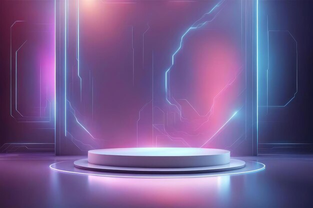 abstract futuristic empty podium design for product display