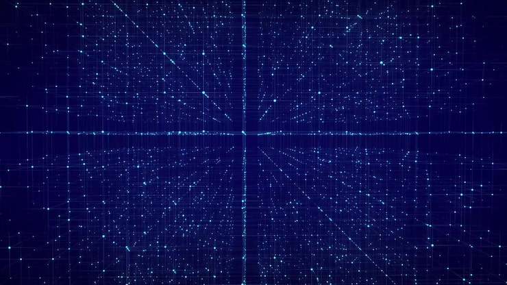 Photo abstract futuristic infinite flow of scientific data network structure of an array of points outer space background big data visualization 3d rendering