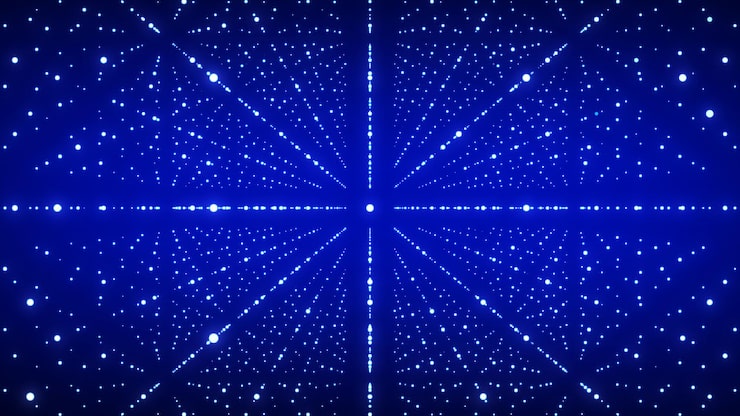 Photo abstract futuristic infinite flow of scientific data network structure of an array of points outer space background big data visualization 3d rendering