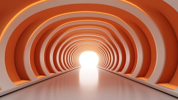 Abstract futuristic light corridor interior Modern minimal background 3D Rendering made with ai generative