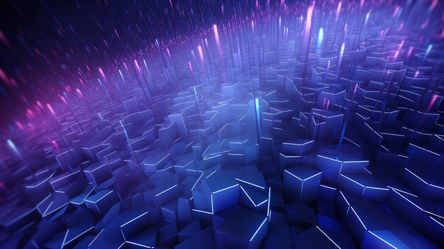 abstract futuristic luminous data matrix technology background template