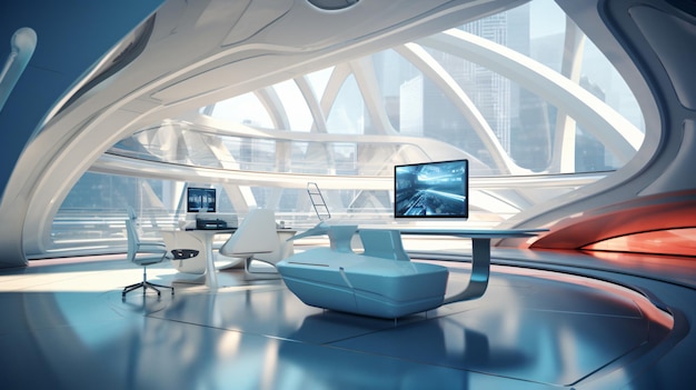 Photo abstract futuristic office